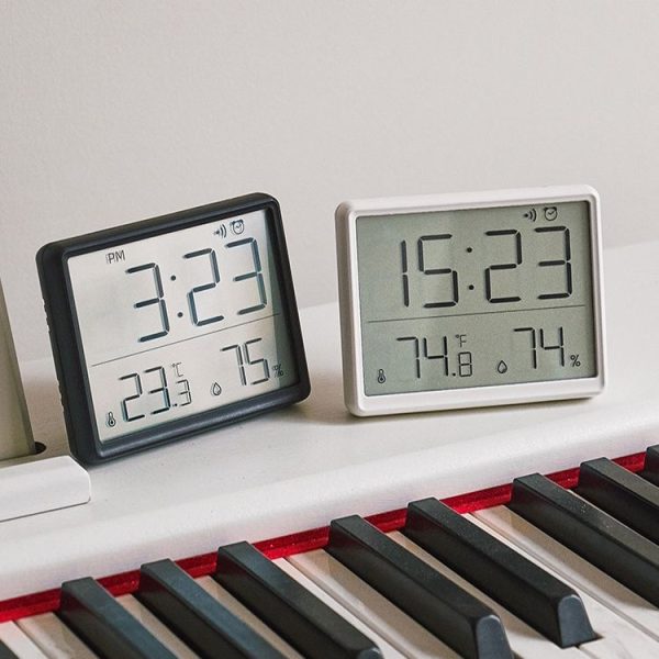 8218 Thin and Light Magnetic Wall-mounted LCD Temperature Electronic Digital Clock (Black) - Image 2