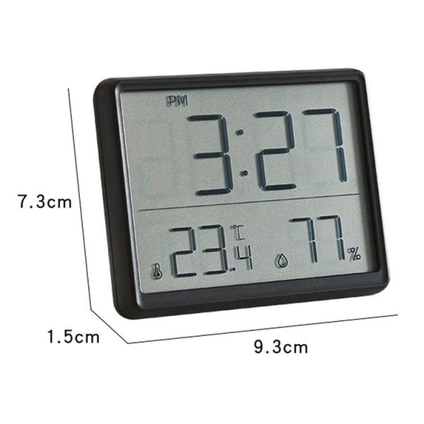 8218 Thin and Light Magnetic Wall-mounted LCD Temperature Electronic Digital Clock (Black) - Image 3