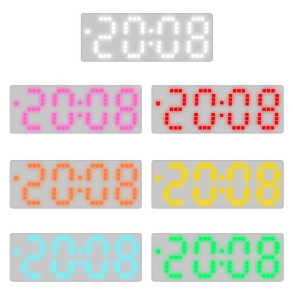 8017 LED Screen Voice Control Digital Alarm Clock Desktop Multifunctional Temperature Clock (Orange) - Image 2