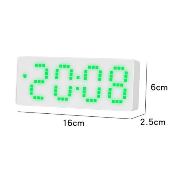 8017 LED Screen Voice Control Digital Alarm Clock Desktop Multifunctional Temperature Clock (Orange) - Image 3