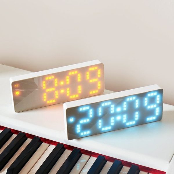 8017 LED Screen Voice Control Digital Alarm Clock Desktop Multifunctional Temperature Clock (Orange) - Image 7