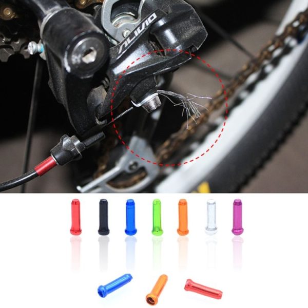 50pcs Mountain Road Bicycle Aluminum Alloy Brake Shifting Cable Core Cap (Random Color Delivery) - Image 5