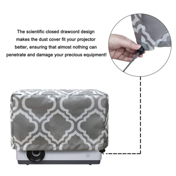 Projector Dust Cover Ceiling Household Appliance Dust Cover With Drawstring 35 x 35 x 22cm (Gray) - Image 5