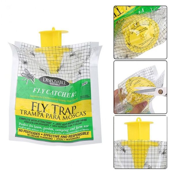 MYD-1 Built-in Bait Fly Bag Hanging Fly Trap Bag Outdoor Farms Catch Flies Tool - Image 3