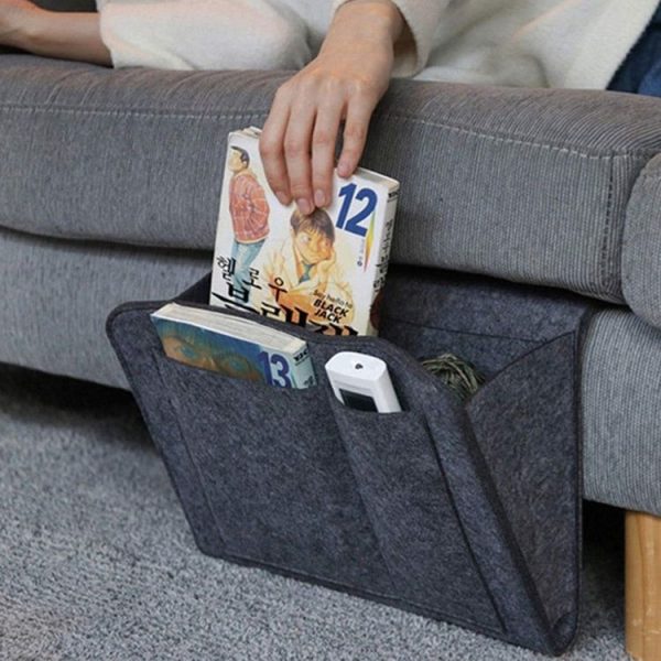 B05006 Felt Storage Bag Bedside Hanging Bag Sofa Bed Side Debris Storage Bag (Khaki) - Image 11