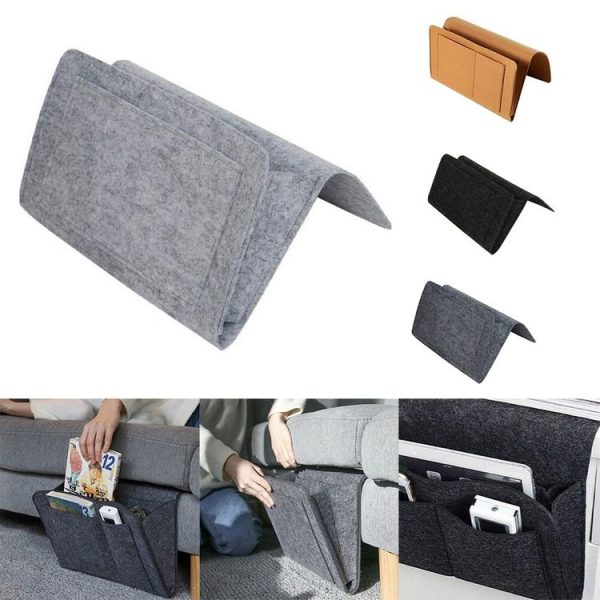 B05006 Felt Storage Bag Bedside Hanging Bag Sofa Bed Side Debris Storage Bag (Khaki) - Image 12
