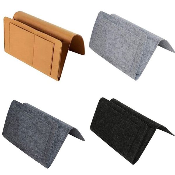B05006 Felt Storage Bag Bedside Hanging Bag Sofa Bed Side Debris Storage Bag (Khaki) - Image 2