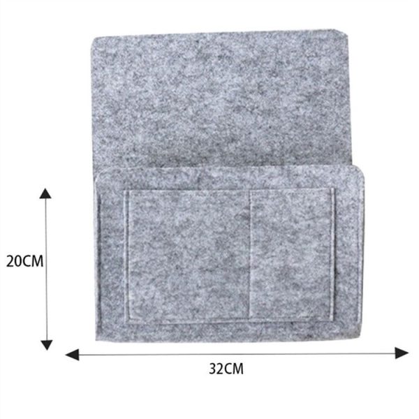 B05006 Felt Storage Bag Bedside Hanging Bag Sofa Bed Side Debris Storage Bag (Khaki) - Image 3