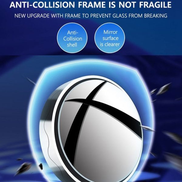 1pair Reversing Mirror Small Round Mirror HD Large View Suction Cup Blind Spot Mirror (Silver) - Image 4
