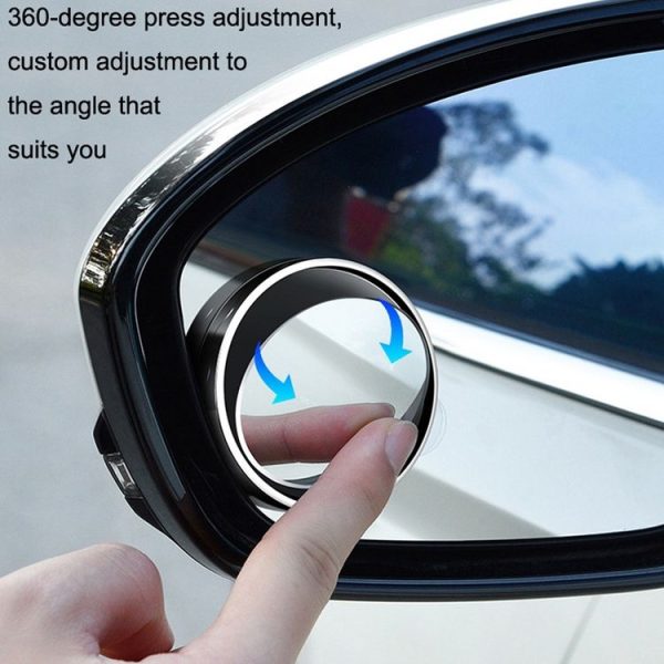 1pair Reversing Mirror Small Round Mirror HD Large View Suction Cup Blind Spot Mirror (Silver) - Image 5