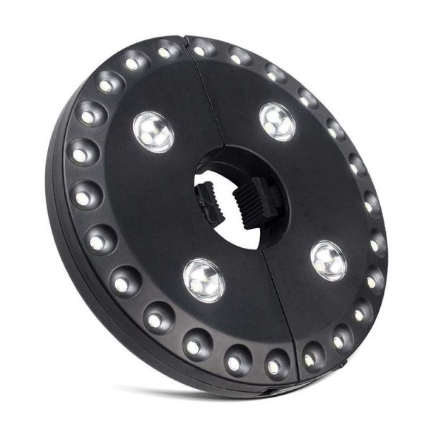 24+4 LEDs Umbrella Light Balcony Emergency Tent Light Camping Ligh for 2.5-3.5cm Pole (Black) - Image 2