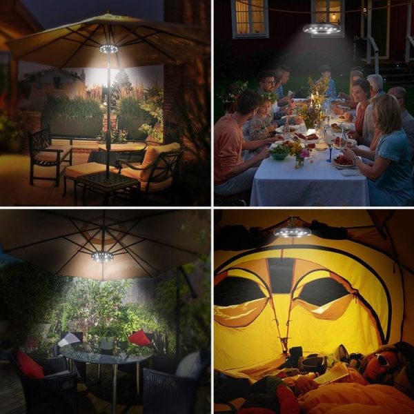 24+4 LEDs Umbrella Light Balcony Emergency Tent Light Camping Ligh for 2.5-3.5cm Pole (Black) - Image 9