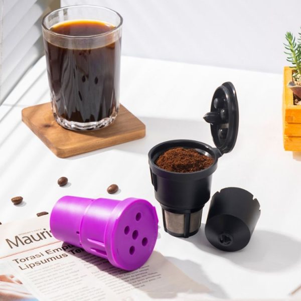 Keurig Reusable Coffee Capsule Filter Cup Refillable K Cup Filter Basket Pod (Black) - Image 9