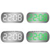 6637 LED Digital Display Temperature Electronic Clock Desktop Mirror Alarm Clock (Black Green Light) - Image 2