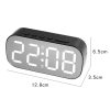 6637 LED Digital Display Temperature Electronic Clock Desktop Mirror Alarm Clock (Black Green Light) - Image 3