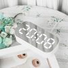 6637 LED Digital Display Temperature Electronic Clock Desktop Mirror Alarm Clock (Black Green Light) - Image 6