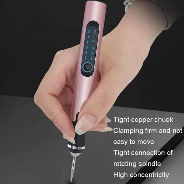 SNJ-3681 Mini Engraving Pen Wireless Polishing Electric Grinder, Style: Roae Gold+Grinding Head - Image 4