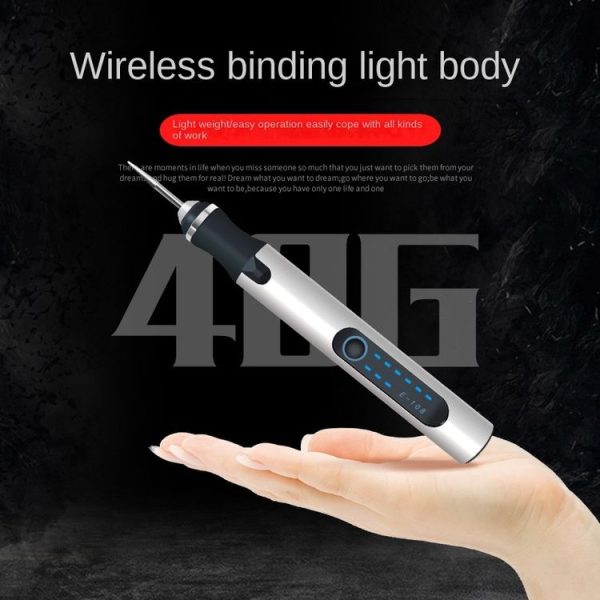 SNJ-3681 Mini Engraving Pen Wireless Polishing Electric Grinder, Style: Roae Gold+Grinding Head - Image 6