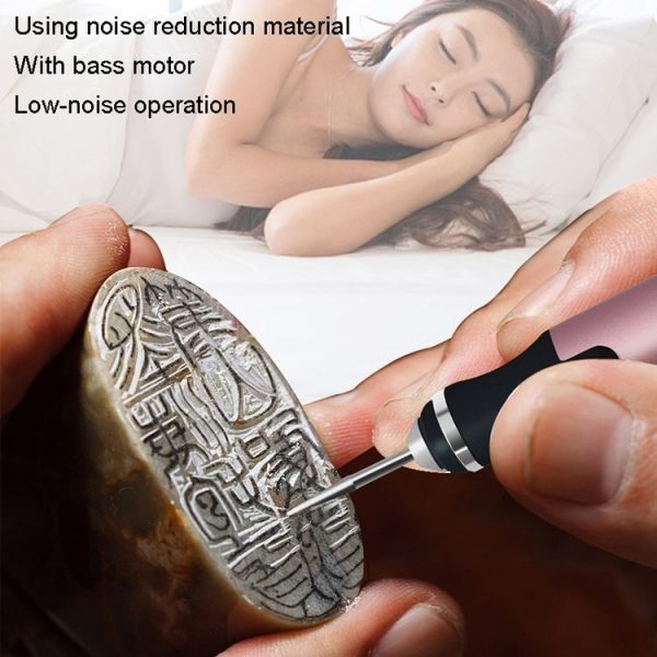 SNJ-3681 Mini Engraving Pen Wireless Polishing Electric Grinder, Style: Silver+Grinding Head - Image 7