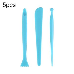 5 Sets Plastic Sculpture Clay Pottery Tool Knife Set (3pcs / Set)