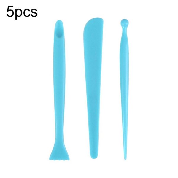 5 Sets Plastic Sculpture Clay Pottery Tool Knife Set (3pcs / Set)