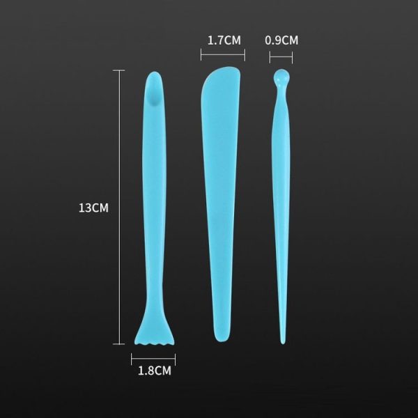 5 Sets Plastic Sculpture Clay Pottery Tool Knife Set (3pcs / Set) - Image 3