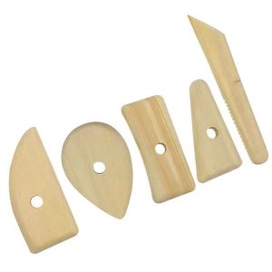 5pcs / set Wooden Skeleton Knife Pottery Scraper Handmade Tools