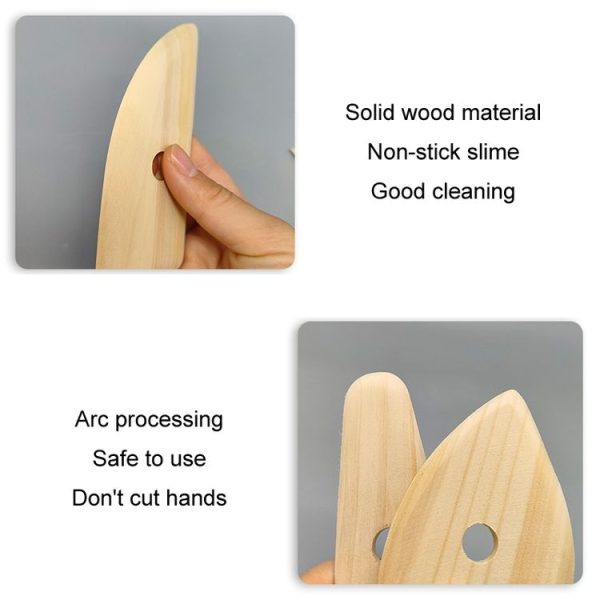 5pcs / set Wooden Skeleton Knife Pottery Scraper Handmade Tools - Image 3