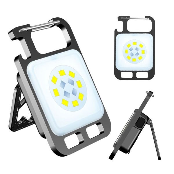 Key Chain Light Magnetic Suction Work Light Rechargeable Flashlight For Outdoor Camping (White) - Image 2