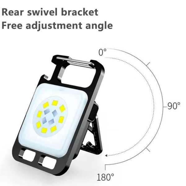 Key Chain Light Magnetic Suction Work Light Rechargeable Flashlight For Outdoor Camping (White) - Image 3