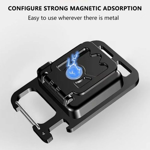 Key Chain Light Magnetic Suction Work Light Rechargeable Flashlight For Outdoor Camping (White) - Image 5