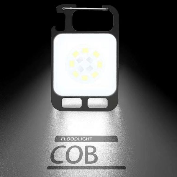 Key Chain Light Magnetic Suction Work Light Rechargeable Flashlight For Outdoor Camping (White) - Image 7