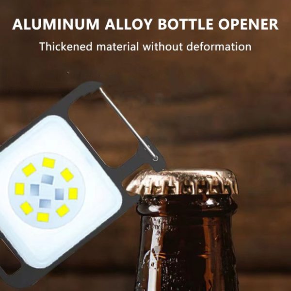 Key Chain Light Magnetic Suction Work Light Rechargeable Flashlight For Outdoor Camping (White) - Image 8