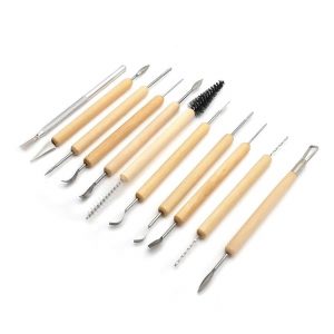 11pcs / set 11pcs / set Soft Clay DIY Wooden Knife Tools
