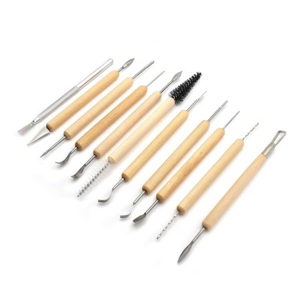 11pcs / set 11pcs / set Soft Clay DIY Wooden Knife Tools