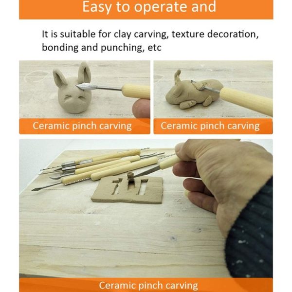 11pcs / set 11pcs / set Soft Clay DIY Wooden Knife Tools - Image 4