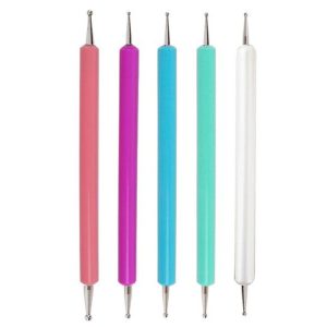 5pcs / set Pottery Tool Indentation Pen Manicure Point Drill Pen (Color)