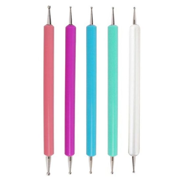 5pcs / set Pottery Tool Indentation Pen Manicure Point Drill Pen (Color)