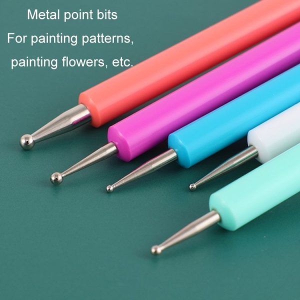 5pcs / set Pottery Tool Indentation Pen Manicure Point Drill Pen (Color) - Image 4
