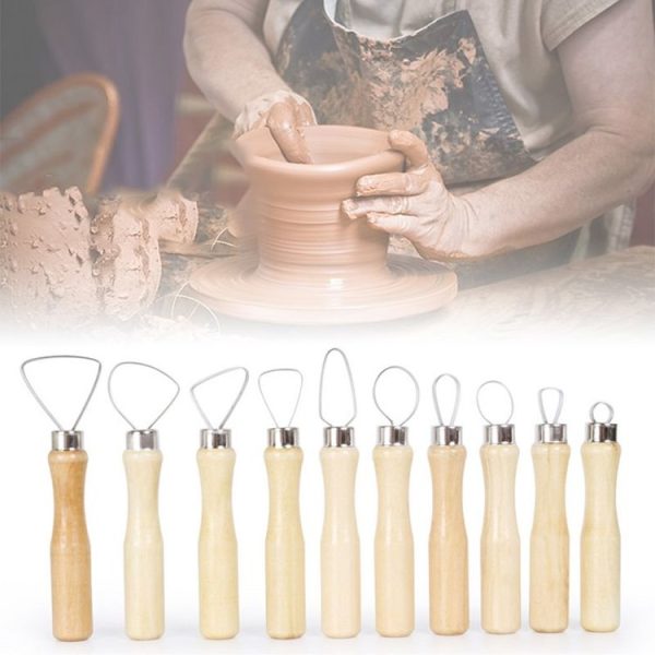 10pcs / set Art Pottery Clay Bulk Scraper Tools (Wood)