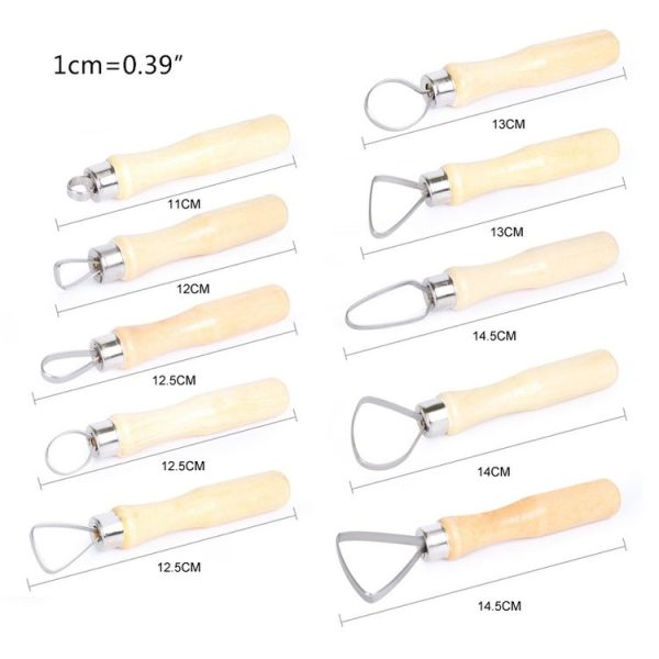 10pcs / set Art Pottery Clay Bulk Scraper Tools (Wood) - Image 3