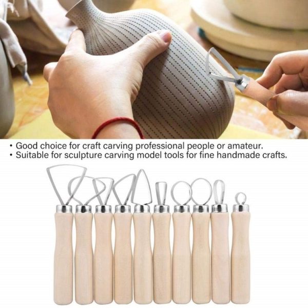 10pcs / set Art Pottery Clay Bulk Scraper Tools (Wood) - Image 6