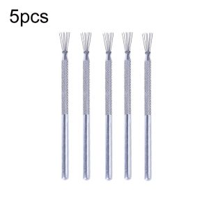 5pcs Ceramic Aluminum Rod Puncher DIY Clay Art Supplies (Texture Brush)