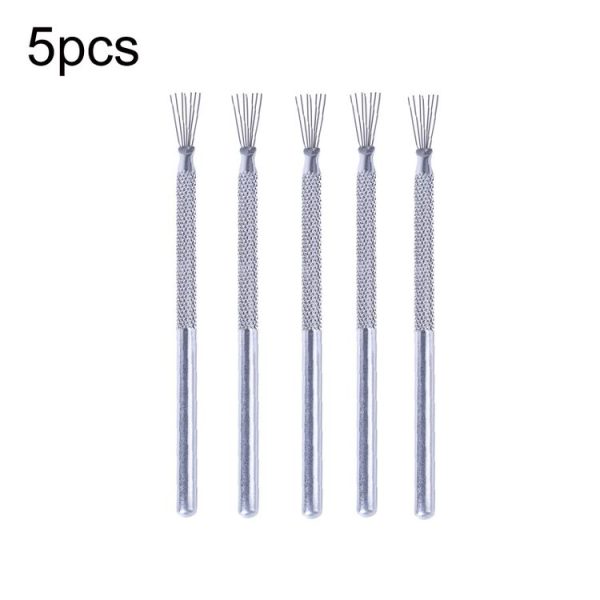 5pcs Ceramic Aluminum Rod Puncher DIY Clay Art Supplies (Texture Brush)