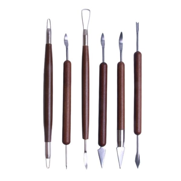 6pcs / set Wooden Pottery Trimming Tools Educational Art Supplies - Image 2