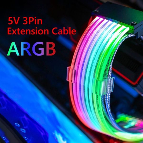 Double 8pin Graphics Card Power Supply Wire White 5V ARGB Neon Color Line - Image 9
