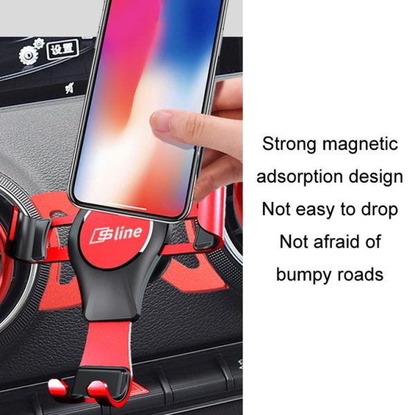 Audi Car Strong Magnetic Phone Holder (A3 / S3 Stand 1 Red) - Image 4
