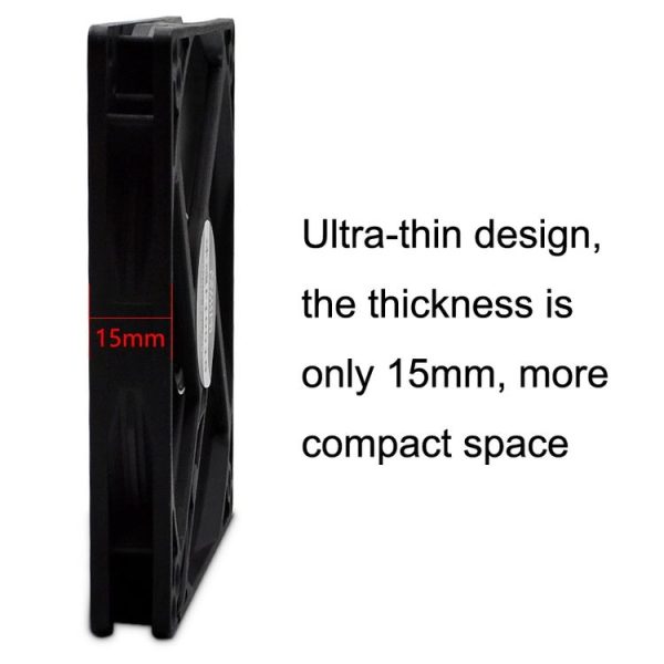 FANNER Ice Soul F10015 Desktop Computer Radiator PWM Intelligent Speed Regulation Ultra-thin Chassis Fan (Black) - Image 3