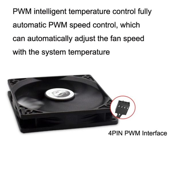 FANNER Ice Soul F10015 Desktop Computer Radiator PWM Intelligent Speed Regulation Ultra-thin Chassis Fan (Black) - Image 4