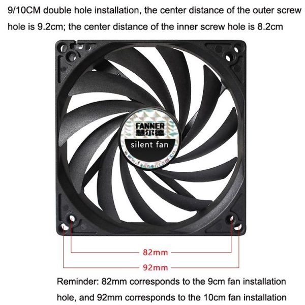 FANNER Ice Soul F10015 Desktop Computer Radiator PWM Intelligent Speed Regulation Ultra-thin Chassis Fan (Black) - Image 6